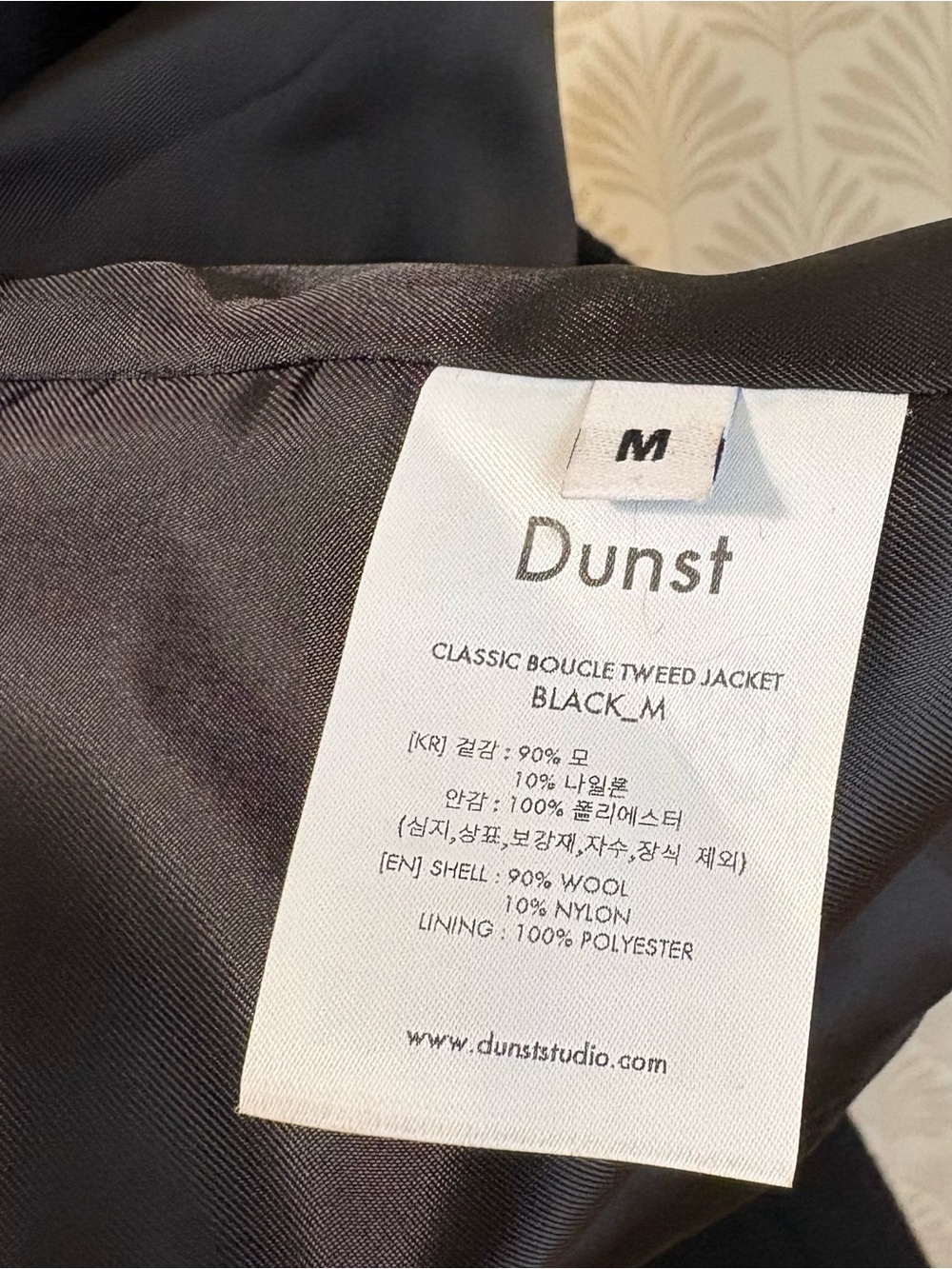 Dunst Black Bouclé Gold Button Wool Blazer Jacket - Picture 7 of 8